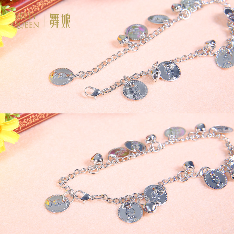 Bellyqueen múa bụng vòng chân múa bụng treo đồng xu vàng trang sức đồng xu sequin múa bụng vòng chân - Vòng chân lắc chân đẹp độc