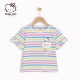 Quần áo trẻ em Hellokitty 2019 hè trẻ em cổ tròn áo sơ mi ngắn tay bé gái áo thun sọc rộng - Áo thun áo thun trẻ em đồng phục