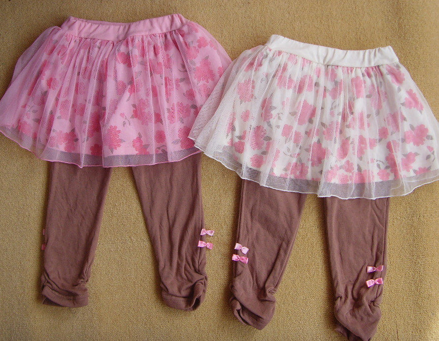 Foreign trade children's clothing original single export Japanese girls skirt leggings pure cotton double layer nodular cloth to keep warm