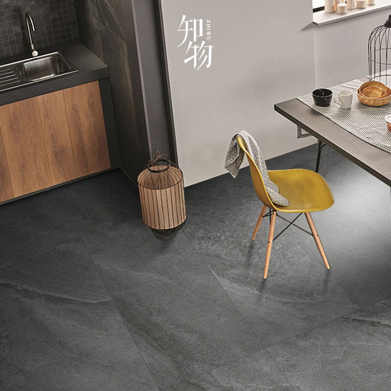 Texture Brick Plate Rock Tile Parlor Dining Room Dining Room Anti Slip Floor Tiles Large Spec Deep Grey Stone Wall Brick 600x1200