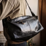 Сумка для путешествий, кожаная вместительная и большая сумка на одно плечо для отдыха, спортивная спортивная сумка, из натуральной кожи, воловья кожа