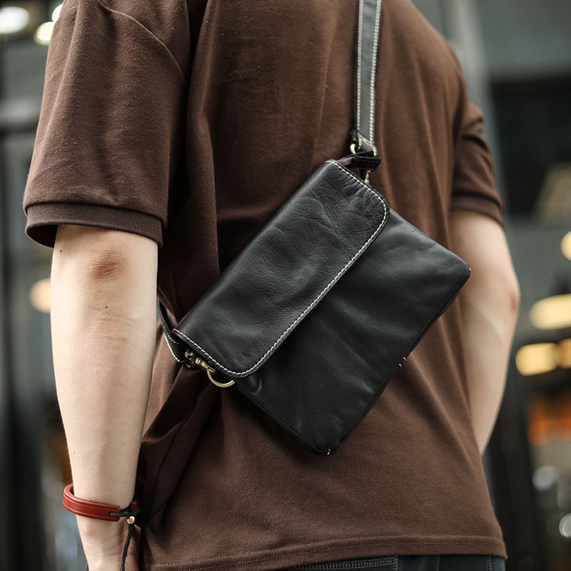 Day Department vintage men's genuine leather satchel bungalow bungalow bag mobile phone Baotou Beef Leather single shoulder bag handout bag