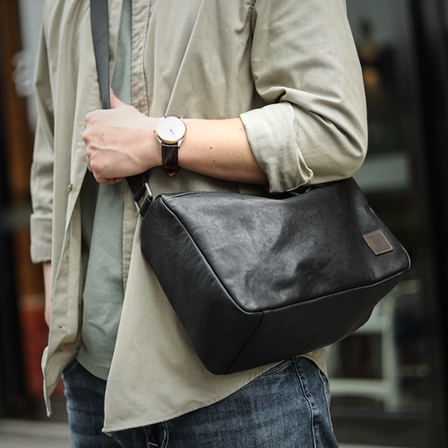 Оригинальная вместительная и большая кожаная сумка на одно плечо для отдыха, коллекция 2023, из натуральной кожи