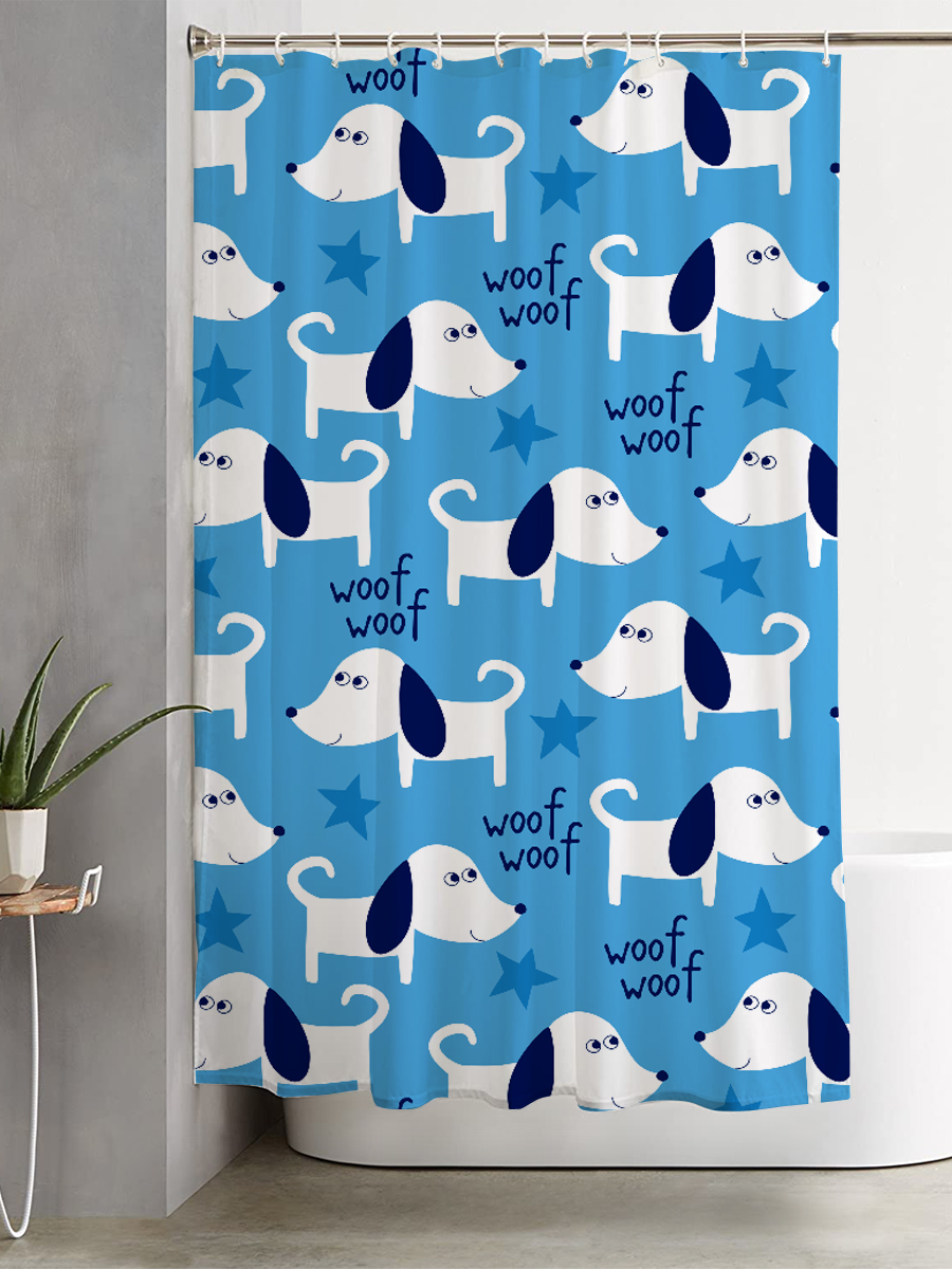 American polyester fiber shower curtain thickened waterproof mildew bathroom curtain Powder room waterproof cloth curtain Shower curtain water curtain