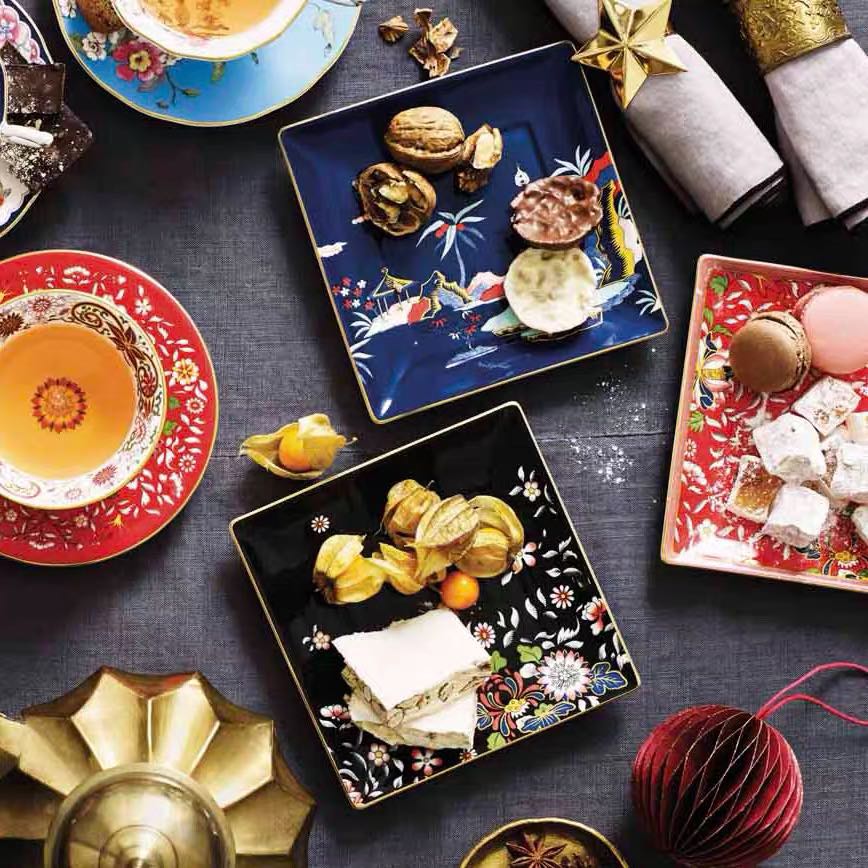 Spot UK Wedgwood Wonderlust Series bone porcelain nursery tray tea tray 14 5cm small square tray