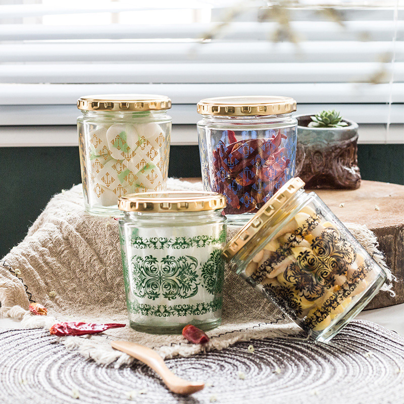 Japan imported storage jar lead-free glass sealed sugar jar kitchen moisture-proof coffee bean jar jam bottle with lid