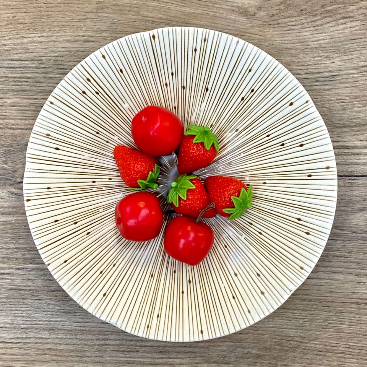 Japan imports one thousand paragraphs ten straw ceramic tableware Japanese style home retro round disc plate large market Italian pasta deep disc