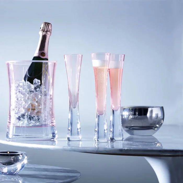 British LSA handmade stained glass champagne glass set creative wedding party gift bubble goblet pair