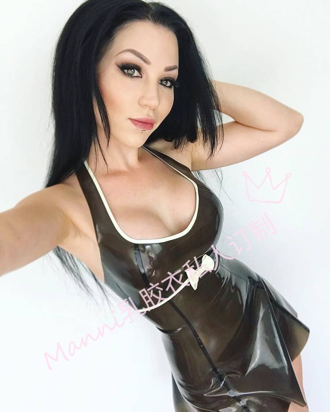 Manni Manni's Latex Dress Latex Strap Long Skirt Custom Hem Skirt Sexy Women's Skirt Multicolor