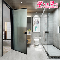Sanitary door Changhong glass door very narrow door Titanium magnesium aluminum alloy door black small frame aluminum alloy door toilet door