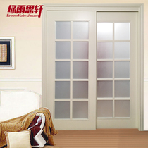 Solid wood moving door glass moving door kitchen moving door washroom sliding door Porch Sliding Door balcony Balcony Shifting Barn Door Customisation