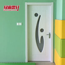 pvc paint-free door cover door toilet door kitchen door classroom door bookcase glass door Hangzhou bag installation