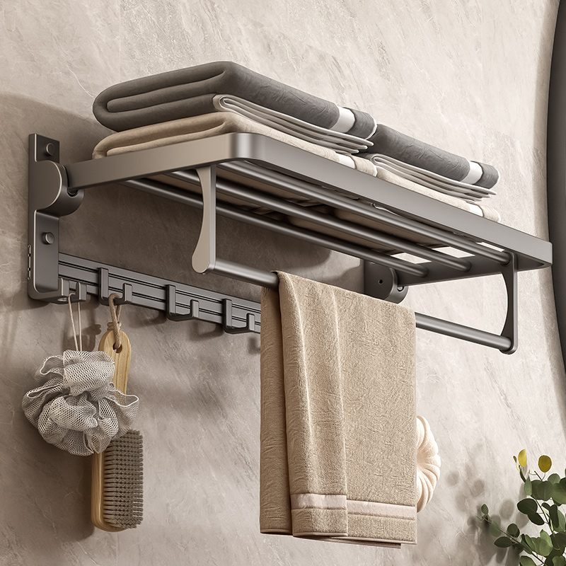 Space aluminum bathroom towel rack-free toilet toilet toilet clothesAccessoriesWall-mounted toilet