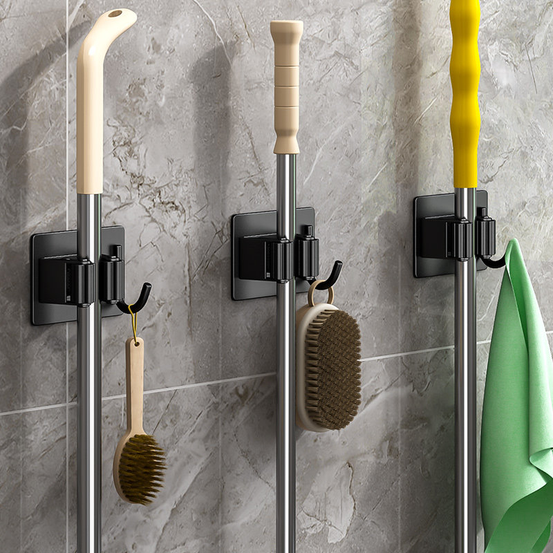 Stainless Steel Mop Hook-free Punch Dressing Room Containing Sweep the hanging rack Mighty Fixed Mop Clip Wall Wall-mounted