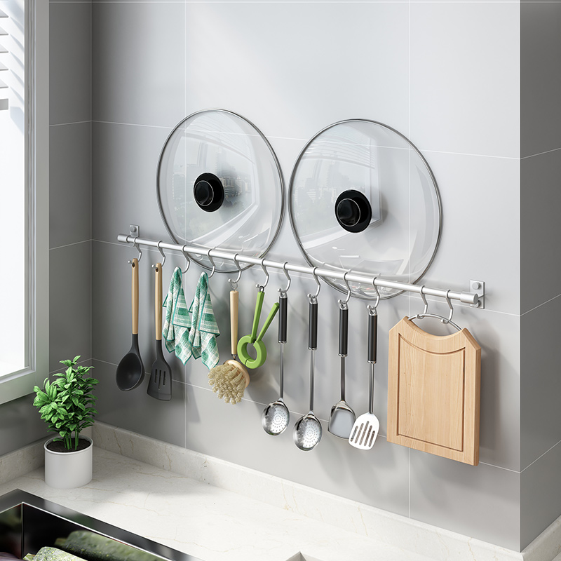 Free Punch Kitchen Hook Powerful Spoon Wall Wall-mounted Wall Hanging wall Rack Kitchenware Hanger Containing row hook