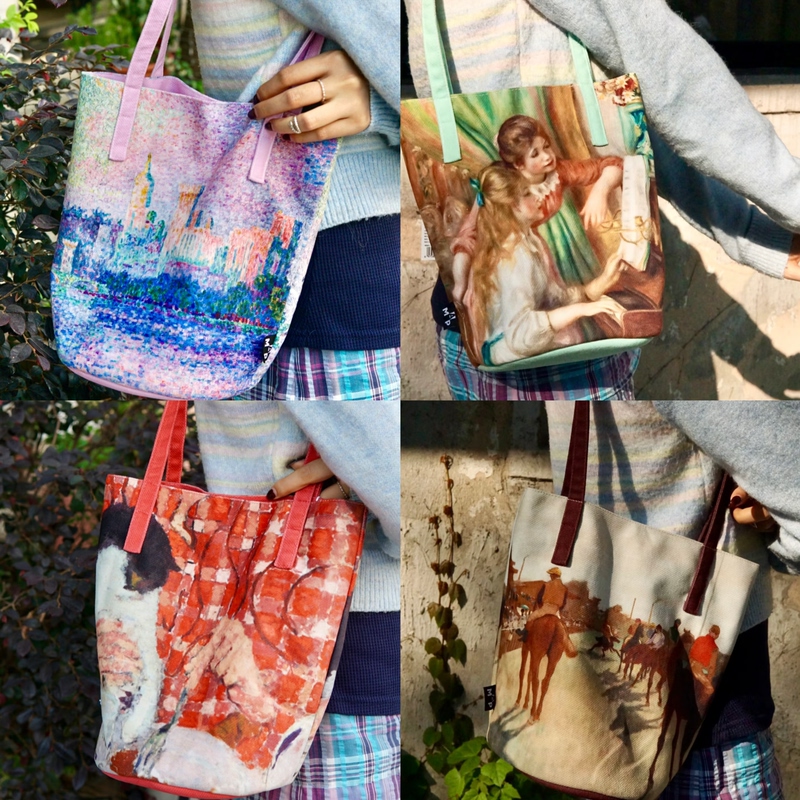 Authentic In-Stock Pudong Museum of Art Created the Modern Musée D'Orsay Exhibition Purple Bucket Bag Avignon Evening Canvas Bag