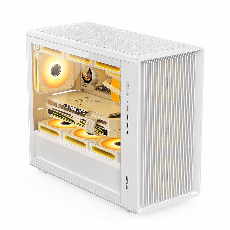 Huntkey G63 Warhammer Gaming Computer Case Desktop 360 Water Cooling Air Cooling Side Transparent Enlarged Matx Board