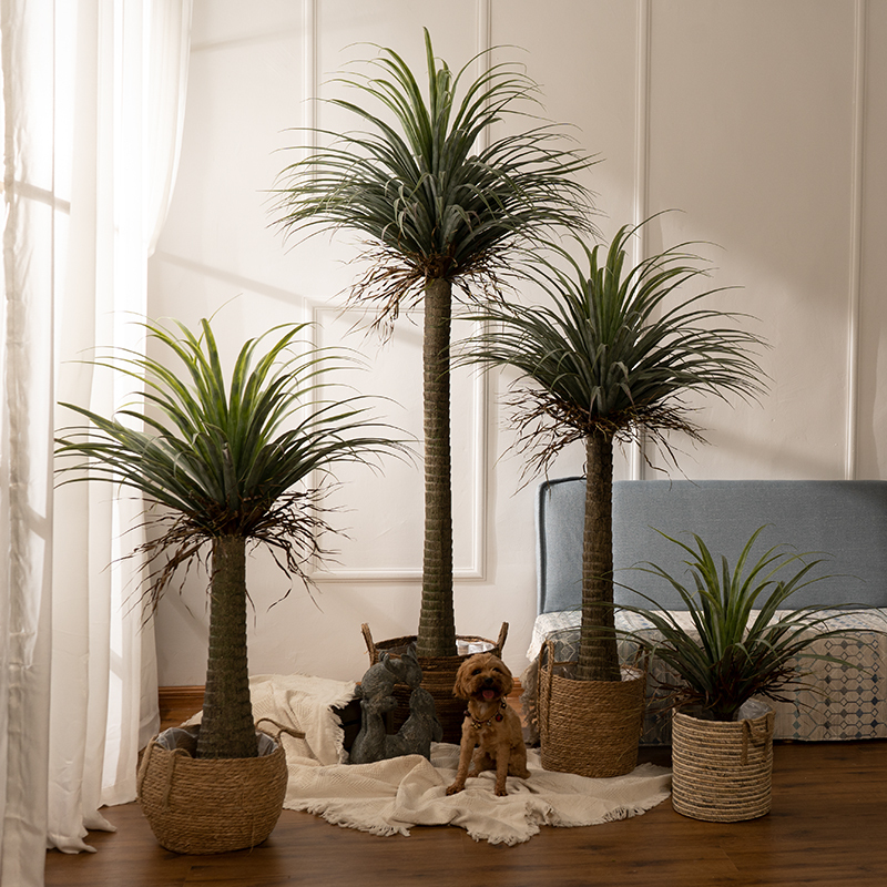 Large Artificial Dragon Blood Tree Potted Plant, Indoor Living Room Floor-Standing Green Plant, Landscaping Decoration Ornament