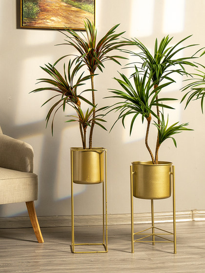 Trendy Artificial Multicolored Dragon Blood Tree Potted Plant for Living Room Plastic Flower Floor-Standing Plant Decoration Ornament
