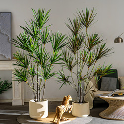 High-End Dragon Blood Tree Artificial Green Plant Indoor Philodendron Potted Plant Ornament Artificial Plant Fake Tree Living Room Landscaping Decoration