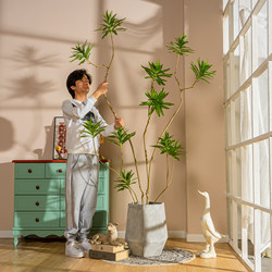 Lily Bamboo Artificial Indoor Large Plant Living Room Fake Tree Floor-Standing Potted Plant Bionic Green Plant Decoration Landscaping Ornament