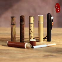 Retro bamboo fire folding blow-a-blow lighter charging cigarette lighter high-end birthday gift gift wooden