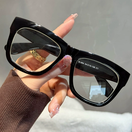 Большая черная рама Laohua Glasses Женские моды с высокой точки зрения высокой точки зрения, анти -мыл -срай -усталость старика 100 градусов 150