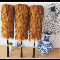 Feather duster pollination feather duster household car dust removal without hair Small size chicken feather sweep telescopic encrypted feathers