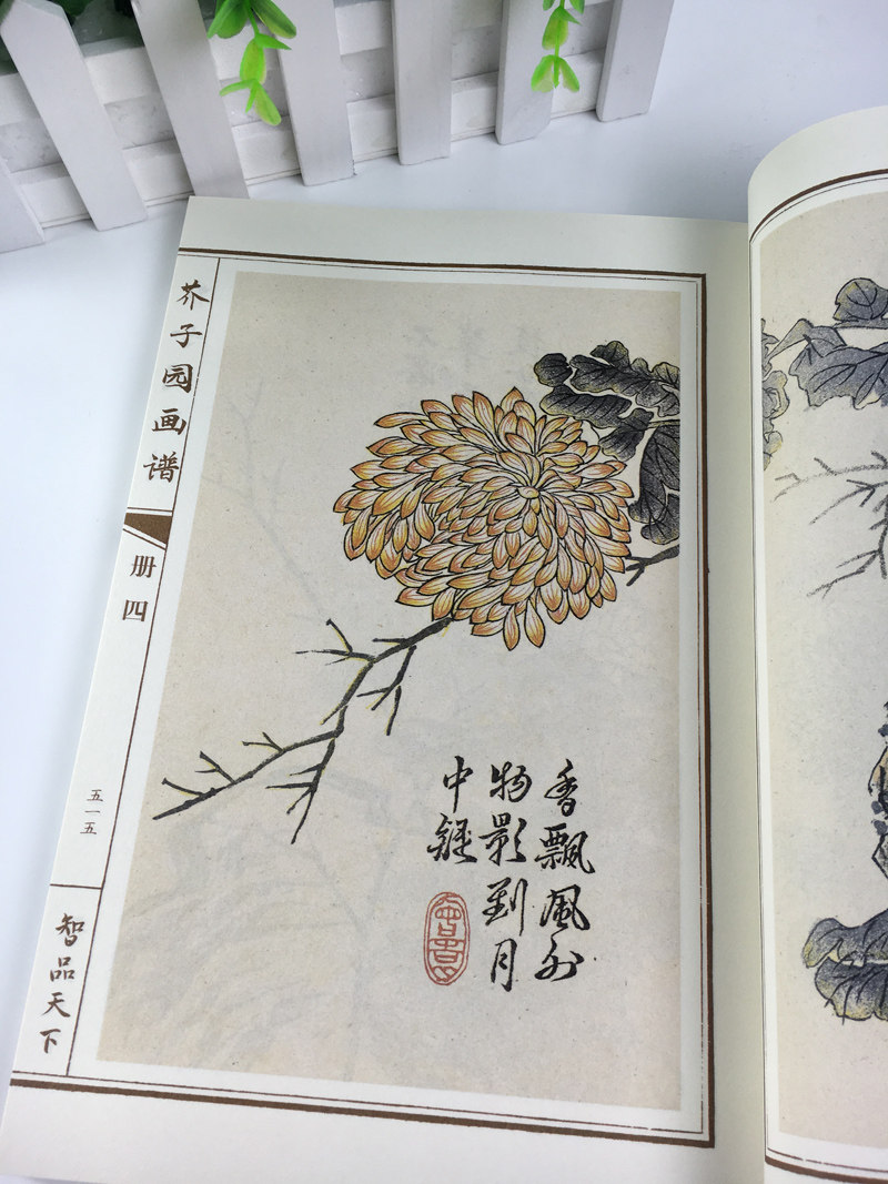芥子园画谱全4册线装彩图版中国传世山水画写意花鸟人物兰梅竹菊-阿里巴巴