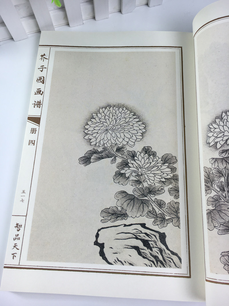 芥子园画谱全4册线装彩图版中国传世山水画写意花鸟人物兰梅竹菊-阿里巴巴