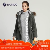 RAPIDO Hàn Quốc Samsung Winter Women Fashion Long Sports Casual Áo khoác cotton CP7938P05 áo gile phao nam