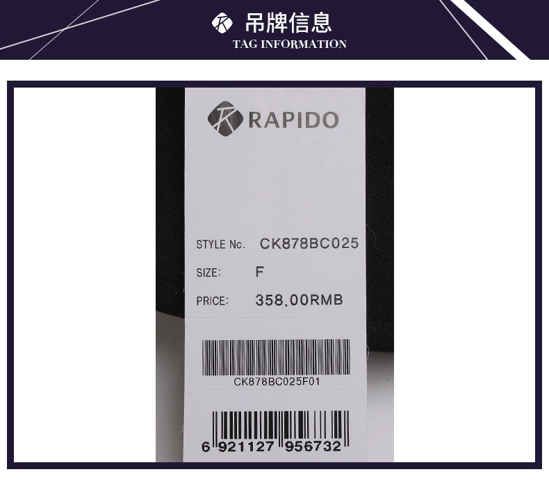 Mũ thể thao thời trang trung tính RAPIDO Ramp Mũ bóng chày giản dị CK878BC02 nón kết  giá rẻ