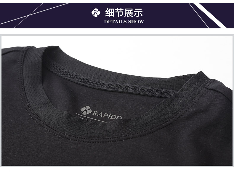RAPIDO Ramp Mùa hè nam mới nhẹ nhàng thoáng khí tay ngắn in áo thun thể thao giản dị 80 cotton - Áo phông thể thao áo ba lỗ tập gym nam