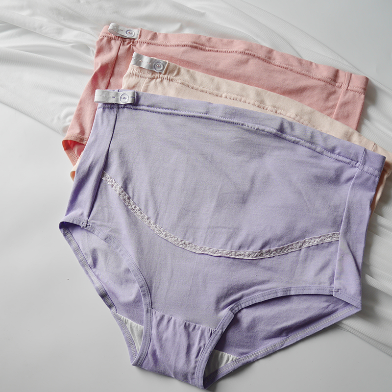 Pregnant woman's underwear pure cotton pregnancy mid-term adjustable with advanced large size plus fattening up 200 catty high waist antibacterial shorts female