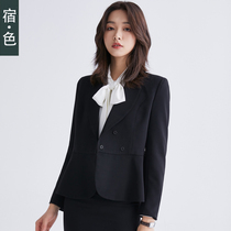 Sue · Color Womens 2019 spring waist small blazer Korean lace-up professional wear slim suit jacket