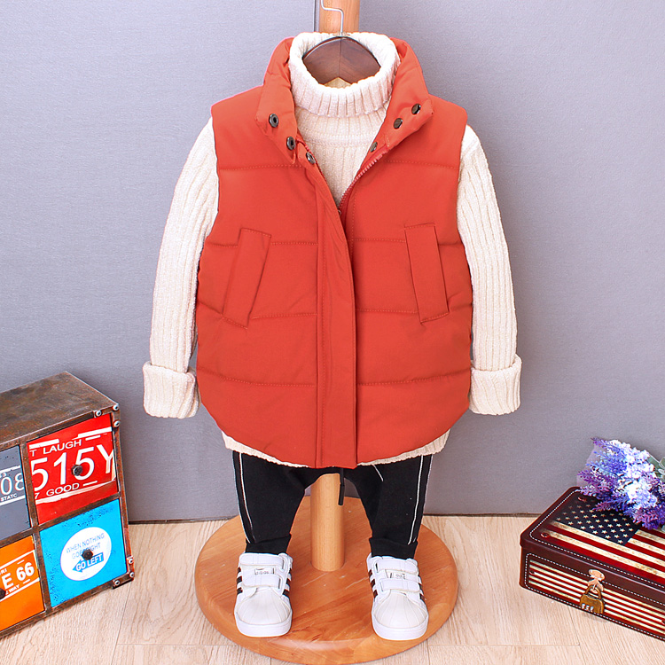 Áo vest bé trai dày 2018 mới cho bé xuống áo bông thủy triều phiên bản Hàn Quốc cho bé mùa thu đông áo khoác trẻ em hàng chuẩn