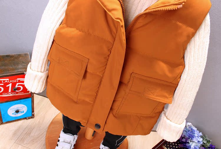 Áo vest bé trai dày 2018 mới cho bé xuống áo bông thủy triều phiên bản Hàn Quốc cho bé mùa thu đông áo khoác trẻ em hàng chuẩn