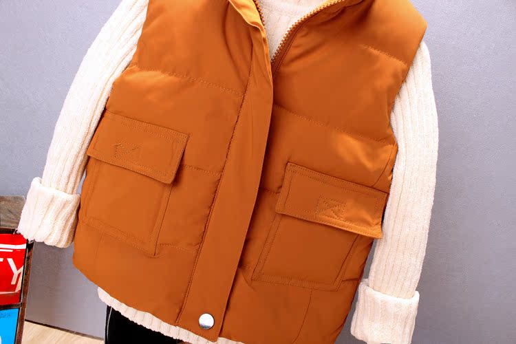 Áo vest bé trai dày 2018 mới cho bé xuống áo bông thủy triều phiên bản Hàn Quốc cho bé mùa thu đông áo khoác trẻ em hàng chuẩn