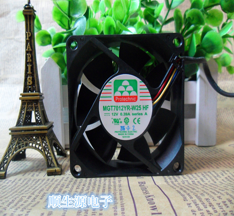 Brand new 7025 4 wire radiating fan 7 cm Yongli MGT7012YR-W25 HF 0 12V 39A