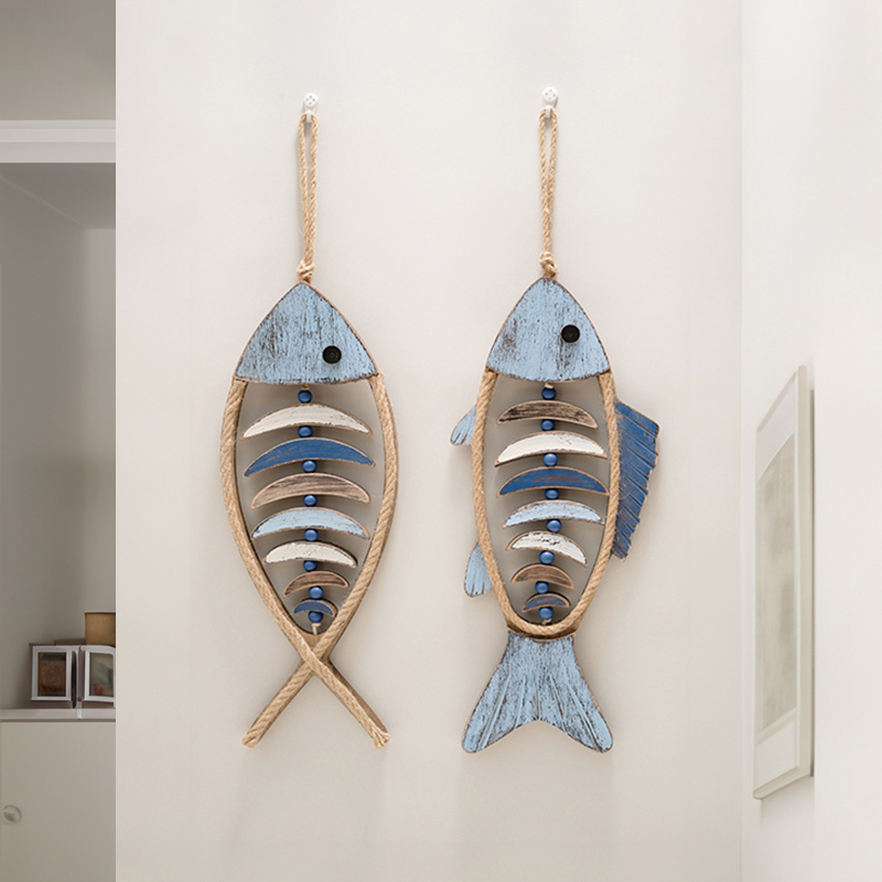 Mediterranean Style Fish Pendant Wall Solid Fish Shaped Wall Accessories HOTEL ROOM HOTEL ROOM HALLWAY XUAN GUAN DECORATIONS-Taobao