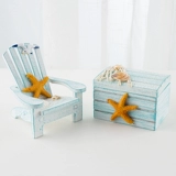 Мини-шезлонг в средиземноморском стиле, украшение для детской комнаты, настольный столик в океанском стиле, маленькая коробочка, реквизит для фотосъемки