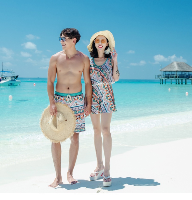 2019 cặp vợ chồng mới bơi đồ bơi một mảnh thép tấm bảo thủ che bụng bơi phù hợp với quần bơi nam quần phù hợp với - Vài đồ bơi 	đồ đôi đi biển dep	