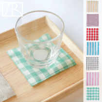 Japanese fog linen work linen tea coaster handmade fabric water cup teapot coffee pot thermal insulation anti-scalding mat