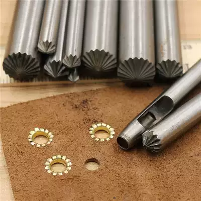 Flowering punching round punching leather carving leather art chrysanthemum punching corns inflatable eye installation DIY leather punching tool 3-35mm