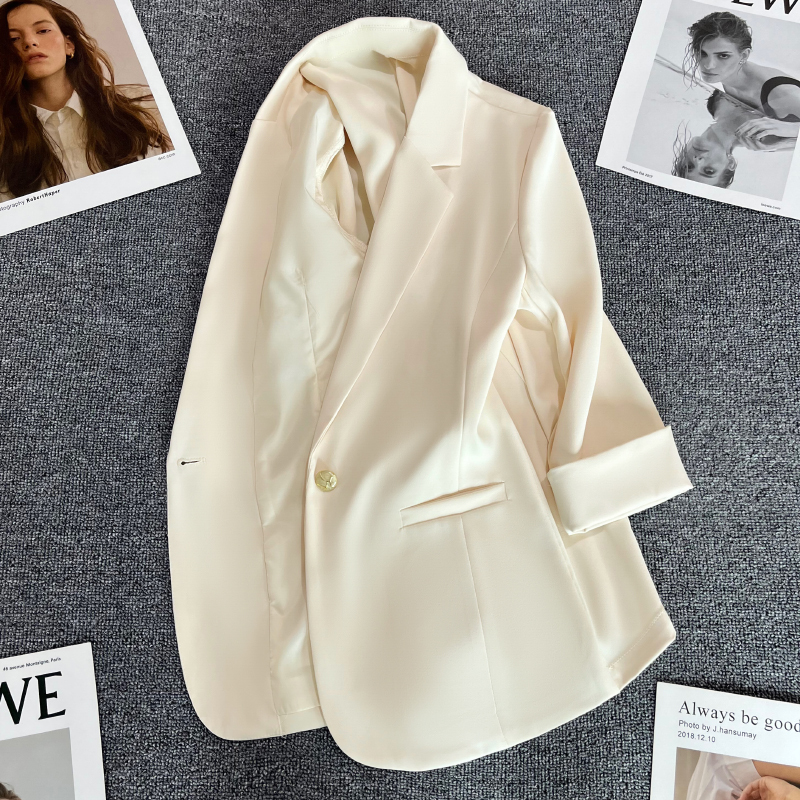 Off-White Thin Blazer for Women, 2026 Summer New Design, Casual Single-Button Niche Suit Trend