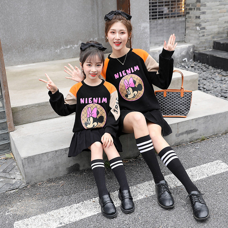 Pro-Zika suit 2021 Spring new foreign pie Mother women dress CUHK Girl girl Methodist Peppley dress Two sets