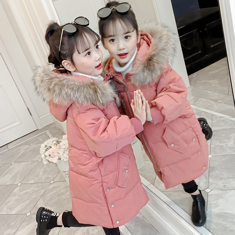 Girls' winter cotton padded coat 2021 new Korean version of the Western style middle-aged children's thickened medium-length bread coat cotton-padded jacket