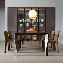 Italian minimalist table table dining table Rock board rectangular modern simple dining table designer dining table furniture