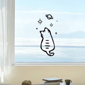 Cat Stickers Looking Out the Window ins Creative Patterns Bedroom Door Window Glass Door Decorative Wall Stickers