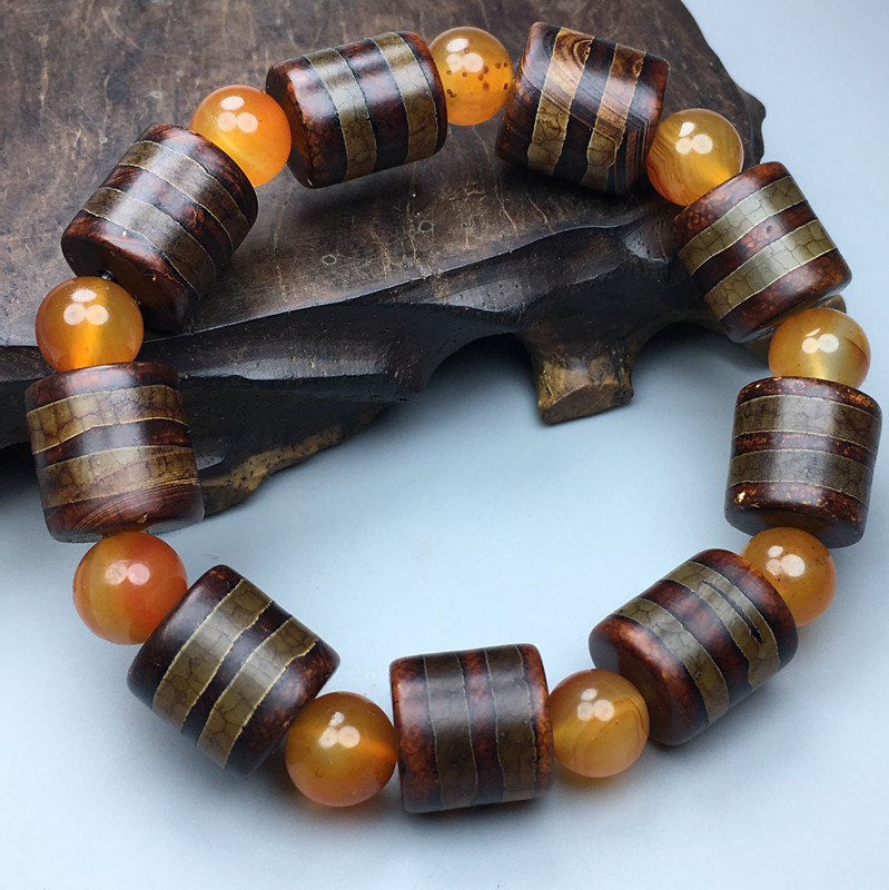 Boutique Ancient Play Antique Collections Genuine Products Line Beads Old Sky Pearl Rare Barrel Beads Handmade Accessories